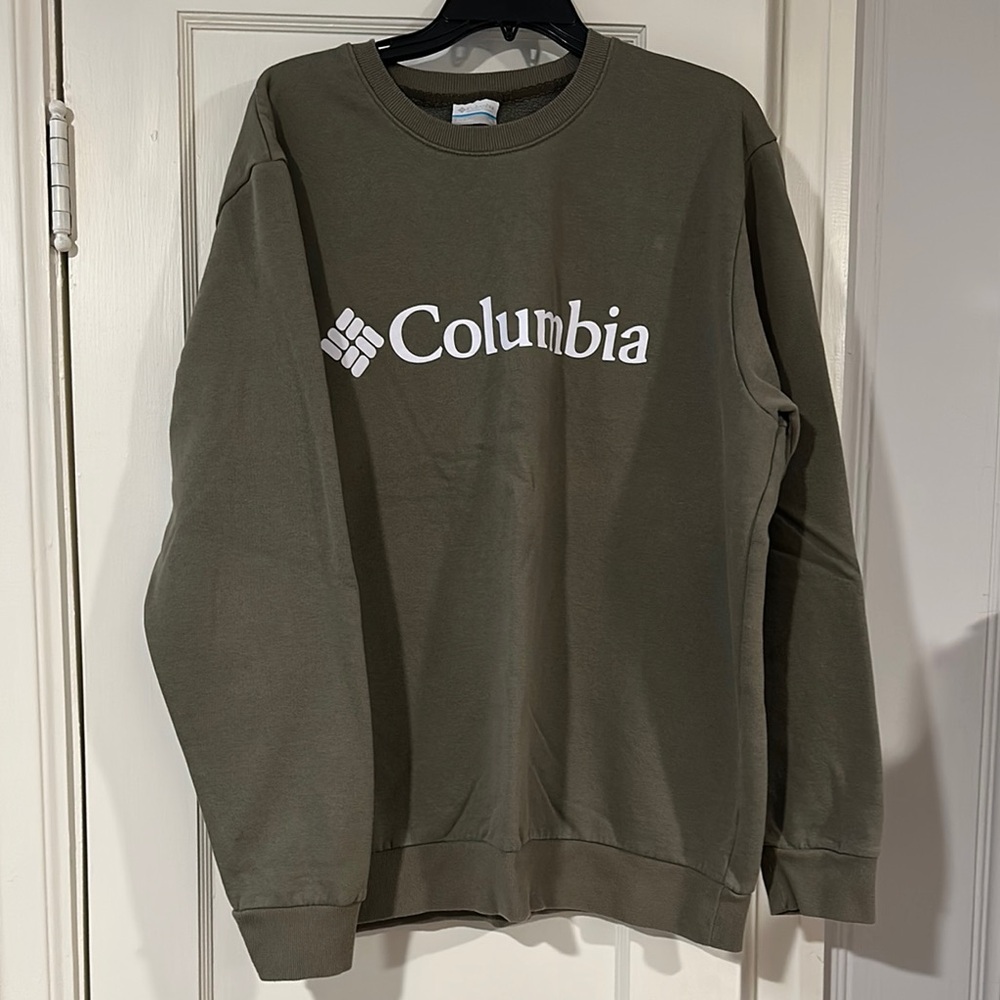 Columbia Green Crewneck Sweater with Logo